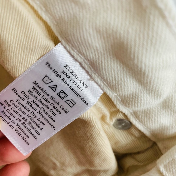 EVERLANE Jeans 27 Ankle Creamy Off White - Picture 6 of 7